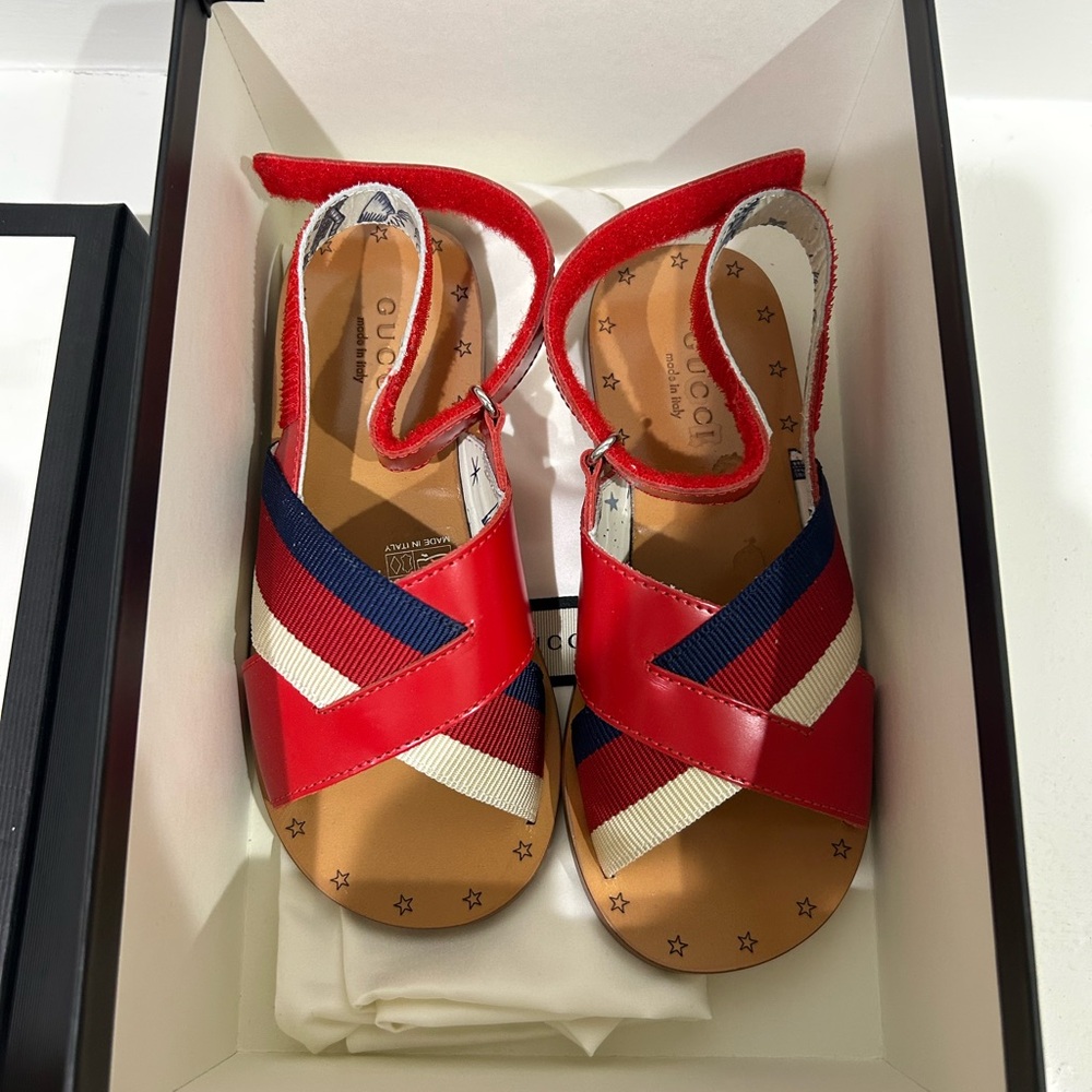 Gucci kids Red and Blue Sandals
